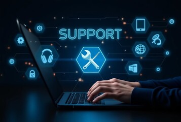 Fototapeta premium 24/7 Technical Support & Customer Service | Global Business IT Solutions