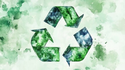 Eco recycle sign watercolor