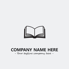 Book illustration black and white for logo company vector image
