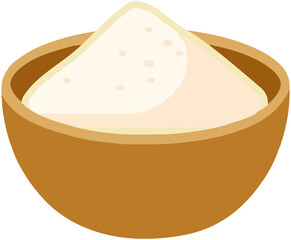 Bowl of Flour Flat Icon 