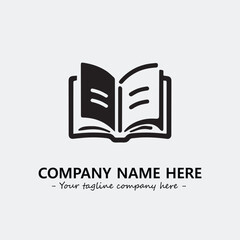Book illustration black and white for logo company vector image
