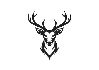 Naklejka premium Silhouette Headdeer head logo design. Vector illustration.