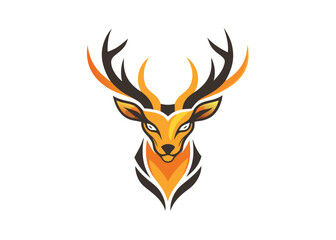 Deer head logo colorful. Deer head silhouette deer logo deer vector illustration