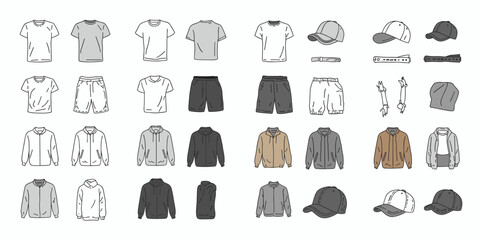 cloths mockup, vector mockup, digital, vector t shirts, vector shirts, silhouette clothing, shirt, clothes, fashion, vector, t-shirt, jacket, dress, illustration, set, wear, design, polo, coat, men, t