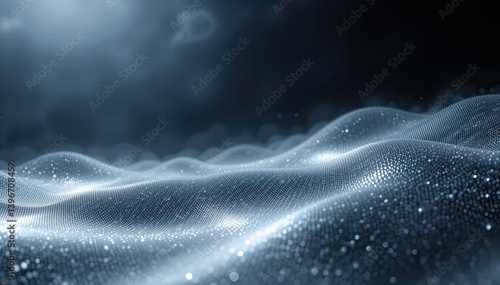 Poster Abstract waves with soft light, creating a tranquil and serene atmosphere.
