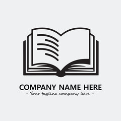 Book illustration black and white for logo company vector image

