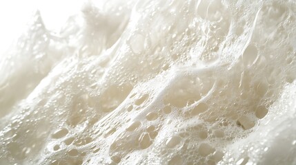 Obraz premium Biodegradable PLA plastic texture in macro, with faint transparency and fibrous inclusions. Bright white background for high contrast. Created Using: PLA close-up realism, natural polymer appearance,