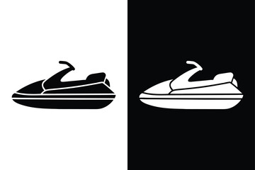 Naklejka premium Jet Ski Solid Icon. Monochrome Vector Design for Summer Themes