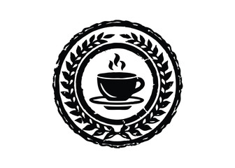 Latte Art Heart Shape Coffee, Design for Logo Symbol Icon. Sketch Hand drawn single line art use for logo illustration style.