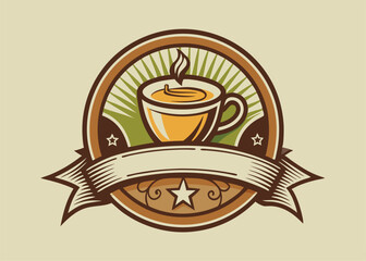 Coffee logo, suitable for coffee shop logo or product brand identity. coffee logo design vector illustration