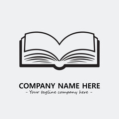 Book illustration black and white for logo company vector image
