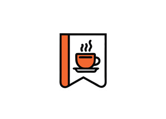 Flat international day of coffee. Vintage Coffee House Vector Logo Design illustration