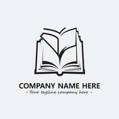 Book illustration black and white for logo company vector image
