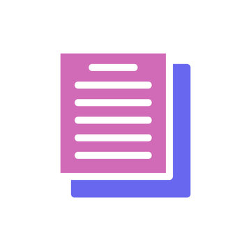Vibrant document icon representing paperwork management and information processing
