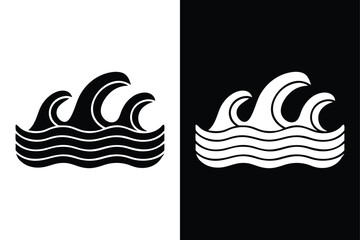 Ocean Splash & Spray Icon. Abstract Wave Emblems for Summer Design