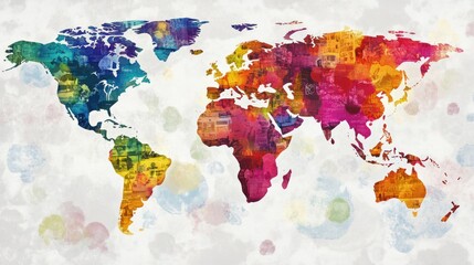 Colorful World Map Collage
