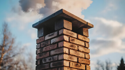 Brick Chimney Smoke Stacks Upward