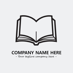 Book illustration black and white for logo company vector image
