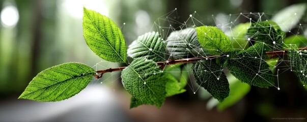 An AI-powered voice assistant is envisioned, processing real-time data with advanced algorithms, harmoniously merging technology with nature's serene beauty The image captures the essence of