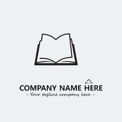 Book illustration black and white for logo company vector image
