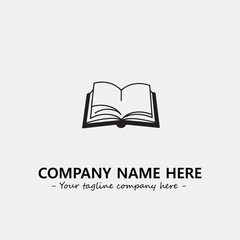 Book illustration black and white for logo company vector image
