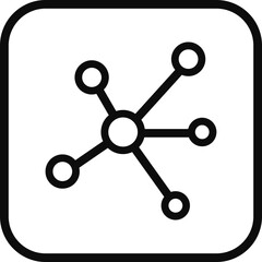 Molecule or formula icon in line. isolated on transparent background