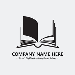 Book illustration black and white for logo company vector image
