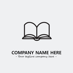 Book illustration black and white for logo company vector image
