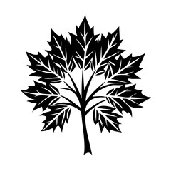 maple tree icon, maple tree silhouette vector illustration-simple silhouette illustration of maple tree, perfect for maple tree logos and icons
