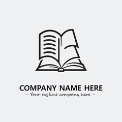 Book illustration black and white for logo company vector image
