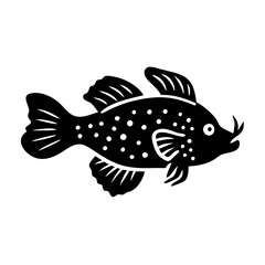 bristlenose pleco fish icon, bristlenose pleco fish silhouette vector illustration-simple silhouette illustration of bristlenose pleco fish, perfect for bristlenose pleco fish logos and icons