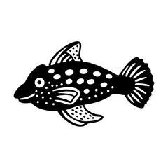 bristlenose pleco fish icon, bristlenose pleco fish silhouette vector illustration-simple silhouette illustration of bristlenose pleco fish, perfect for bristlenose pleco fish logos and icons