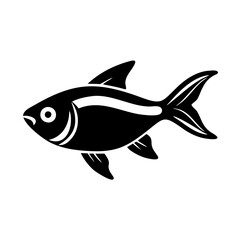 ember tetra fish icon, ember tetra fish silhouette vector illustration-simple silhouette illustration of ember tetra fish, perfect for ember tetra fish logos and icons