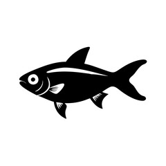 ember tetra fish icon, ember tetra fish silhouette vector illustration-simple silhouette illustration of ember tetra fish, perfect for ember tetra fish logos and icons