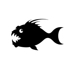 green terror fish icon, green terror fish silhouette vector illustration-simple silhouette illustration of green terror fish, perfect for green terror fish logos and icons
