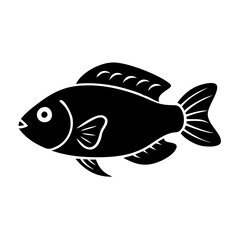dwarf cichlid fish icon, dwarf cichlid fish silhouette vector illustration-simple silhouette illustration of dwarf cichlid fish, perfect for dwarf cichlid fish logos and icons