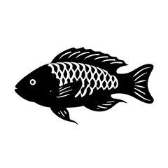 electric blue ram fish icon, electric blue ram fish silhouette vector illustration-simple silhouette illustration of electric blue ram fish, perfect for electric blue ram fish logos and icons