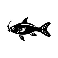 corydoras catfish icon, corydoras catfish silhouette vector illustration-simple silhouette illustration of corydoras catfish, perfect for corydoras catfish logos and icons