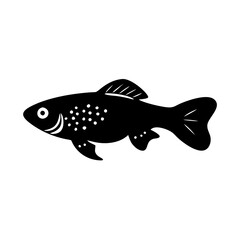 molly fish icon, molly fish silhouette vector illustration-simple silhouette illustration of molly fish, perfect for molly fish logos and icons