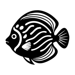 discus fish icon, discus fish silhouette vector illustration-simple silhouette illustration of discus fish, perfect for discus fish logos and icons