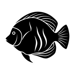 discus fish icon, discus fish silhouette vector illustration-simple silhouette illustration of discus fish, perfect for discus fish logos and icons