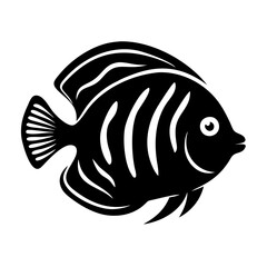 discus fish icon, discus fish silhouette vector illustration-simple silhouette illustration of discus fish, perfect for discus fish logos and icons