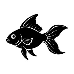 goldfish icon, goldfish silhouette vector illustration-simple silhouette illustration of goldfish, perfect for goldfish logos and icons