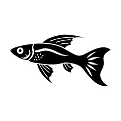 guppy fish icon, guppy fish silhouette vector illustration-simple silhouette illustration of guppy fish, perfect for guppy fish logos and icons
