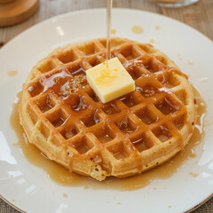 Buttery Maple Syrup Waffle