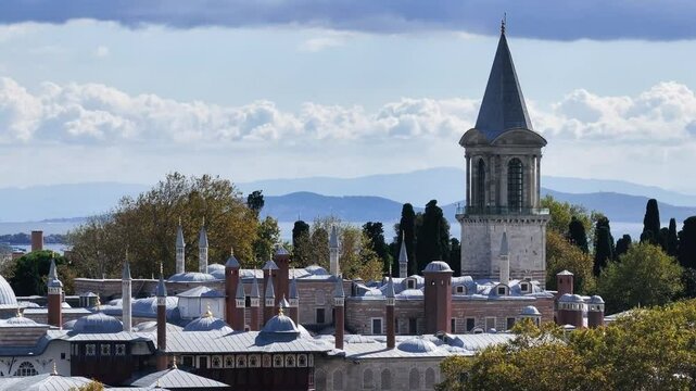 Topkapi Palace (Topkapi Sarayı) Drone Video, Emin&ouml;n&uuml; Fatih, Istanbul Turkiye (Turkey)
