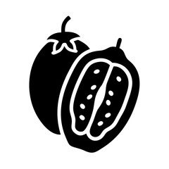 baobab fruit icon, baobab fruit silhouette vector illustration-simple silhouette illustration of baobab fruit, perfect for baobab fruit logos and icons