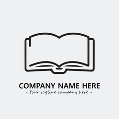 Book illustration black and white for logo company vector image
