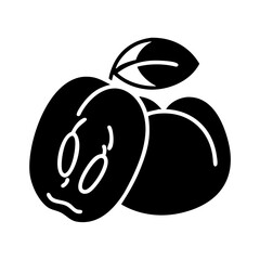 jujube fruit icon, jujube fruit silhouette vector illustration-simple silhouette illustration of jujube fruit, perfect for jujube fruit logos and icons