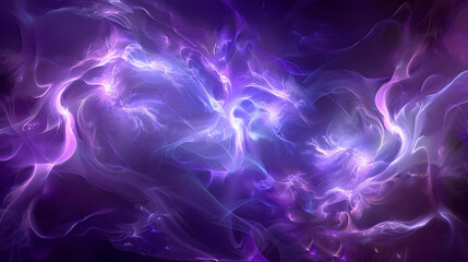 Fototapeta premium Vibrant cosmic dance of purple and blue swirls creating an ethereal atmosphere in a dreamlike landscape